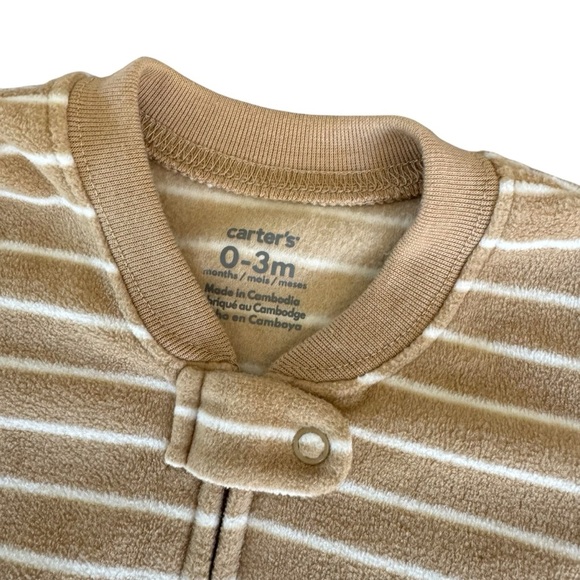 Fleece Sleep sack 0-3M Baby Boy Carter’s 2-way zip Polar Bear Stripes - Picture 2 of 4